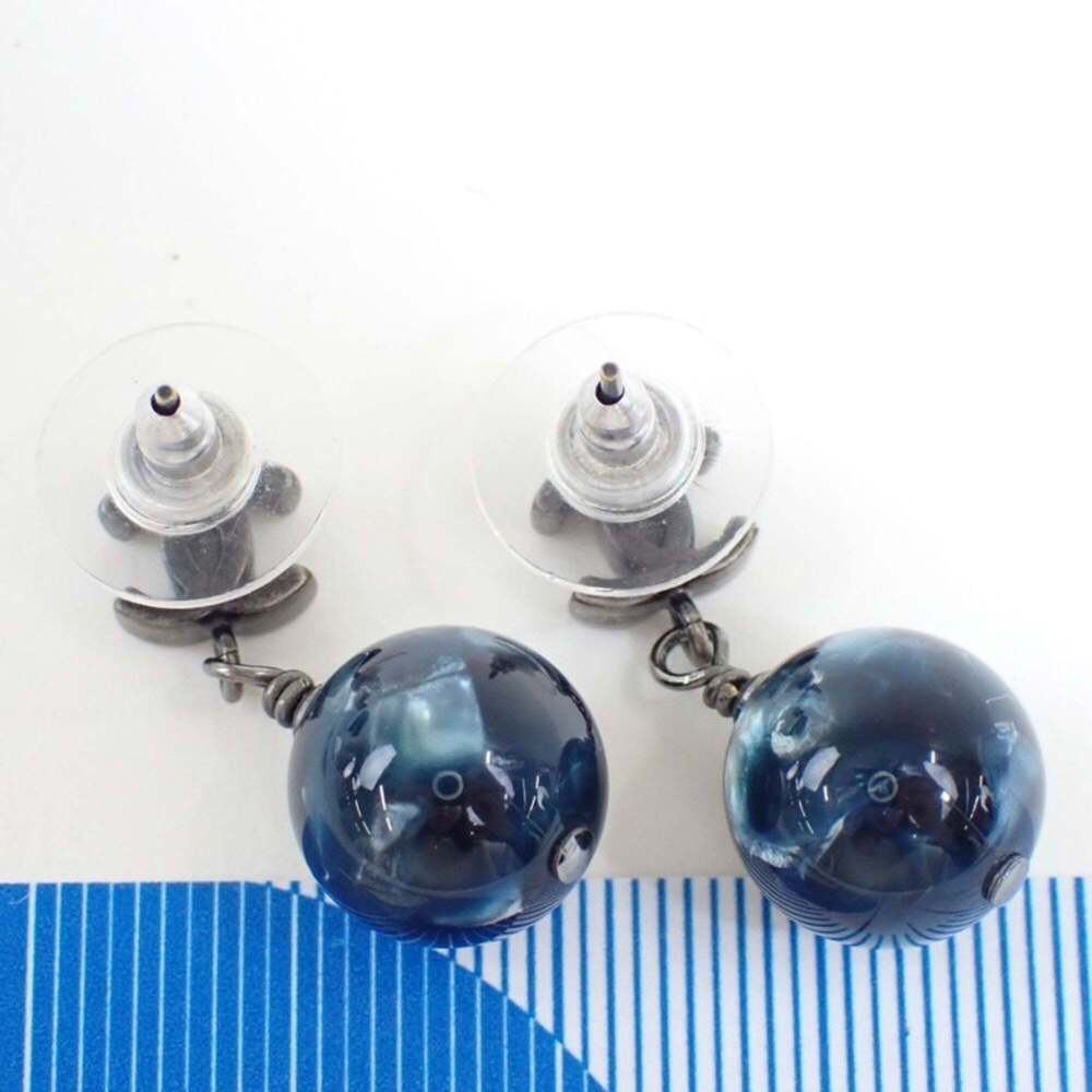 CHANEL Blue Logo Earrings - Picture 2 of 4